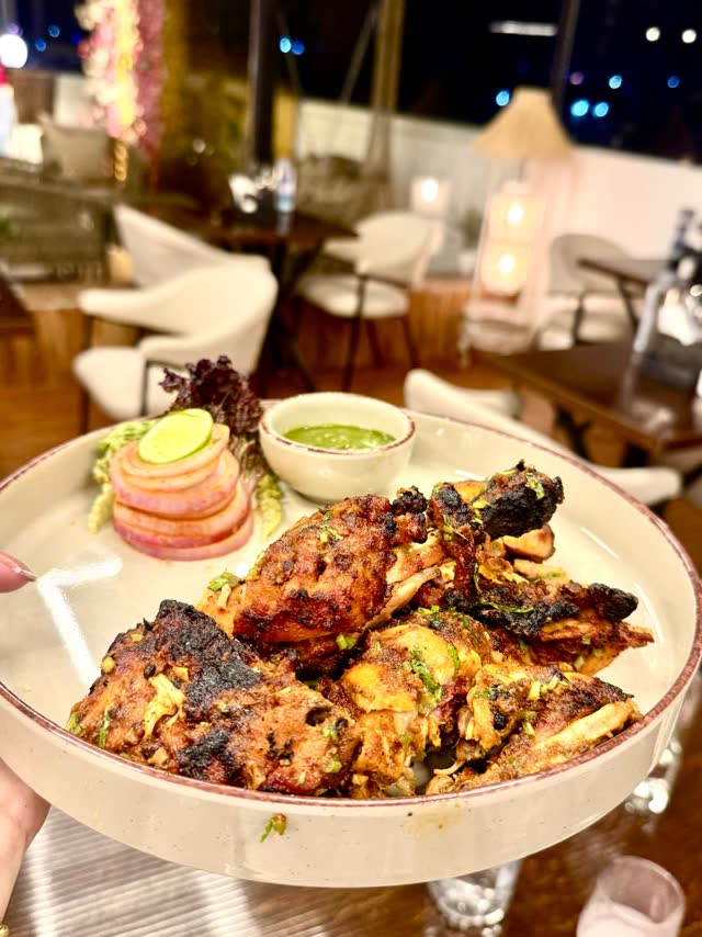 A grilled platter on the lounge